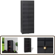 Vidaxl - Armoire de rangement de jardin avec 3 étagères Noir - Meuble De Jardin - Armoire Extérieure - Rangement Jardin - Armoire De Rangement