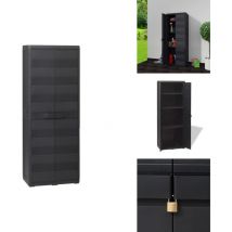 Armoire de rangement de jardin avec 3 étagères Noir - Meuble De Jardin - Armoire Extérieure - Rangement Jardin - Armoire De Rangement - Coffre De