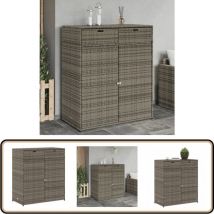 Armoire de rangement de jardin gris 105x55x113cm résine tressée - Coffre De Jardin - Rangements Exterieur - Mobilier De Jardin - Armoire De Jardin