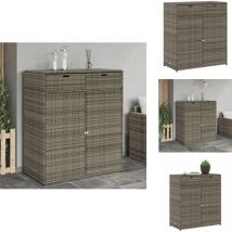 Armoire de rangement de jardin gris 105x55x113cm résine tressée - Coffre De Jardin - Rangements Exterieur - Mobilier De Jardin - Armoire De Jardin