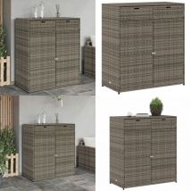 Armoire de rangement de jardin gris 105x55x113cm résine tressée - Coffre De Jardin - Rangements Exterieur - Mobilier De Jardin - Armoire De Jardin