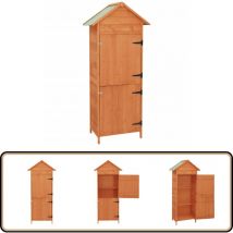 Armoire de rangement de jardin Marron 42,5x64x190 cm - Coffre De Jardin - Abri De Jardin - Rangement Exterieur - Meuble De Jardin - Abri Outil