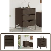 Armoire de rangement de jardin marron 55x59x80cm résine tressée - Coffre De Jardin - Rangement Extérieur - Mobilier De Jardin - Armoire De Jardin