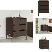 Armoire de rangement de jardin marron 55x59x80cm résine tressée - Coffre De Jardin - Rangement Extérieur - Mobilier De Jardin - Armoire De Jardin