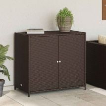 Torana - Armoire de rangement de jardin marron 83x45x76cm résine tressée