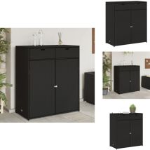 Armoire de rangement de jardin noir 105x55x113cm résine tressée - Meuble De Jardin - Coffre De Jardin - Rangement Exterieur - Armoire De Jardin