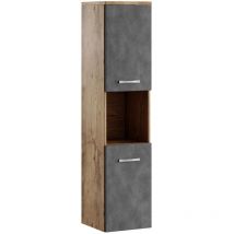 Badplaats - Armoire de rangement Montreal 131 cm Chene avec Gris
