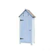 Foresta - Armoire de rangement en bois bleue ou blanche - 0,28 m², Couleur Blanc