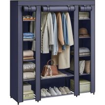 Songmics - Armoire de Rangement en Tissu, Penderie avec Housse, Placard, Garde-Robe, 45 x 150 x 175 cm, 12 Compartiments, Cadre en Métal, pour