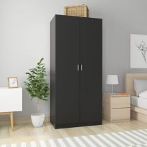 Armoire de rangement Garde-robe Armoire de chambre Noir 90x52x200 cm Aggloméré 21579