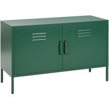 Beliani - Buffet en Métal Vert à 2 Portes à Fentes 1 Etagère Mobilier de Bureau Industriel Uria