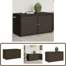 Armoire de rangement jardin marron 110x55x60,5cm résine tressée - Coffre De Jardin - Rangement Exterieur - Mobilier De Jardin - Armoire De Jardin