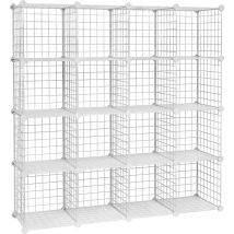 Helloshop26 - Armoire de rangement étagère panneaux en treillis 4 niveaux 4 rangs grande capacité maillet en caoutchouc offert dimensions 123 x 31 x