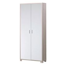 Armoire de rangement mince en bois à huit étagères Chêne Blanc 83x29x h190 cm