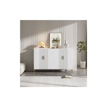 Ineasicer - Armoire de rangement moderne simple blanche mate multifonctionnelle 4 portes ouvertes et fermées Armoire de salle à manger Décoration