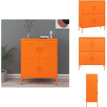Armoire de rangement Orange 80x35x101,5 cm Acier - Armoire De Rangement - Meuble De Rangement - Armoire Métallique - Rangement Salle De Séjour