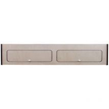 Armoire de Rangement mdf Rebord Noir Placard à Nourriture Cusine Vaisselle- 120cm x 25cm x 25cm - Fermeture Douce Automatique [Trous Pré-Perçés &