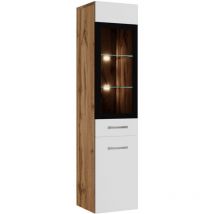 Badplaats - Armoire de rangement Rio 131 cm Chene / blanc - Haut colonne