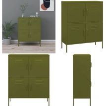 Vidaxl - Armoire de rangement Vert olive 80x35x101,5 cm Acier - Meuble De Rangement - Armoire De Rangement - Armoire Métallique - Meuble Vert