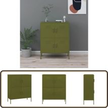 Vidaxl - Armoire de rangement Vert olive 80x35x101,5 cm Acier - Meuble De Rangement - Armoire De Rangement - Armoire Métallique - Meuble Vert