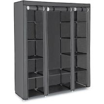Armoire de rangement XXL penderie dressing en tissu non-tissé 175 x 150 x 45 cm gris