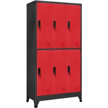 Design In - Armoire de rangement,Armoire à casiers Anthracite et rouge 90x45x180 cm Acier CFW31643