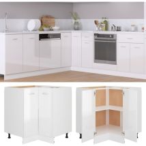 Design In - Armoire de rangement,Armoire de plancher d'angle blanc brillant 75,5x75,5x81,5 cm CFW79873