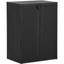 Design In - Armoire de rangement,Armoire de rangement de jardin Noir 65x45x88 cm pp Rotin CFW52933