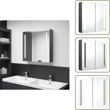 Armoire de salle de bain à miroir led Gris 62x14x60 cm - Meuble De Salle De Bain - Armoire De Salle De Bain - Miroir led - Éclairage led - Vanity Unit