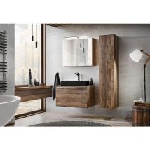 Otitec - Armoire de salle de bain avec miroir murale - Chêne santa fe - L80-H65-P17 - klaus - Chêne santa fe