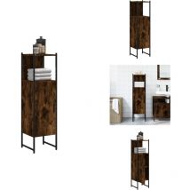 Armoire de salle de bain chêne fumé 33x33x120,5 cm - Meuble De Salle De Bain - Armoire De Salle De Bain - Meuble Rangement Salle De Bain - Rangement