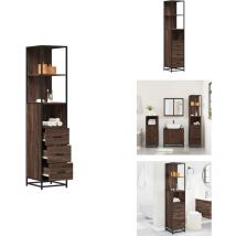 Armoire de salle de bain chêne marron 35x37,5x166 cm - Armoire De Salle De Bain - Armoires De Salle De Bain - Armoire De Rangement De Salle De Bain