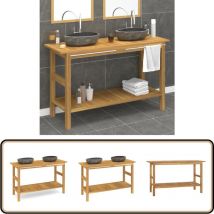 Armoire de salle de bain et lavabos en pierre Teck massif - Meuble De Salle De Bain - Armoire De Salle De Bain - Lavabo - Ensemble Meuble Lavabo