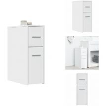 Vidaxl - Armoire de salle de bain étroite avec roulettes blanc - Armoire De Salle De Bain Étroite - Armoires De Salle De Bain Étroites - Armoire De
