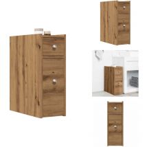 Vidaxl - Armoire de salle de bain étroite avec roulettes chêne artisanal - Armoire De Salle De Bain Étroite - Armoires De Salle De Bain Étroites