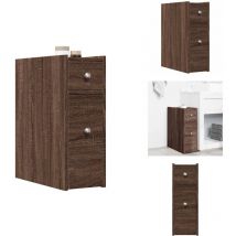 Vidaxl - Armoire de salle de bain étroite avec roulettes chêne marron - Armoire De Salle De Bain Étroite - Armoires De Salle De Bain Étroites