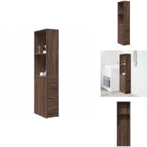 Vidaxl - Armoire de salle de bain étroite avec roulettes chêne marron - Armoire De Salle De Bain Étroite - Armoires De Salle De Bain Étroites