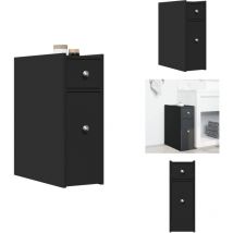 Vidaxl - Armoire de salle de bain étroite avec roulettes noir - Armoire De Salle De Bain Étroite - Armoires De Salle De Bain Étroites - Armoire De