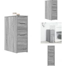 Vidaxl - Armoire de salle de bain étroite avec roulettes sonoma gris - Armoire De Salle De Bain Étroite - Armoires De Salle De Bain Étroites