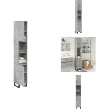 Armoire de salle de bain gris béton 30x30x190 cm - Armoire De Salle De Bain - Armoires De Salle De Bain - Armoire - Armoire Pour Salle De Bain