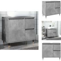 Armoire de salle de bain gris béton 65x33x60 cm - Armoire De Salle De Bain - Armoires De Salle De Bain - Armoire - Armoire Pour Salle De Bain