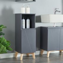 [en.casa] - Armoire de salle de bain Overath 86 x 30 x 30 cm gris effet bois
