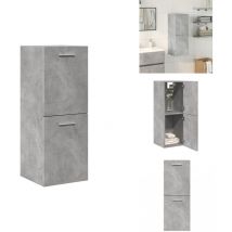 Vidaxl - Armoire de salle de bain suspendue gris béton bois d'ingénierie - Armoire Suspendue De Salle De Bain - Armoires Suspendues De Salle De Bain