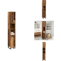 Armoire de salle de bain vieux bois 30x30x190cm bois ingénierie - Armoire De Salle De Bain - Armoires De Salle De Bain - Armoire - Armoire Pour Salle