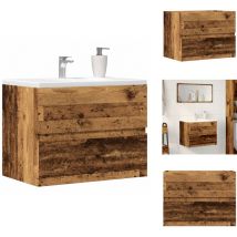 Vidaxl - Armoire de salle de bain vieux bois bois d'ingénierie - Armoire De Salle De Bain - Armoires De Salle De Bain - Placard De Lavabo De Salle De
