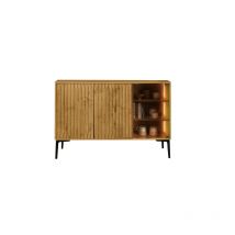 Ineasicer - Armoire de salle de bain,sideboard,avec rampe d'éclairage,largeur 120 cm,porte en verre