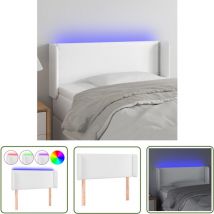Maison Chic - The Living Store Tête de lit à led Blanc 93x16x78/88 cm Similicuir - Tête De Lit Led - Tête De Lit Blanche - Tête De Lit Moderne - Tête