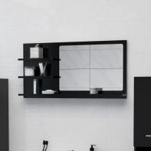 Jinlefu - Miroir de salle de bain Miroir mural - Style baroque Noir 90x10,5x45 cm Aggloméré