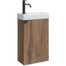 Badplaats - Meuble sous-lavabo Apollo 40 x 22 cm - Chêne marron - Armoire de fontaine