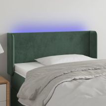 Tête De Lit À Led - Design Industriel - Pour Lit Adulte - Vert Foncé 103x16x78/88 Cm Velours Chic-301074